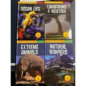 Learning to Read Leveled Book Set Ocean Life Extreme Animals Natural Wonders 4pk